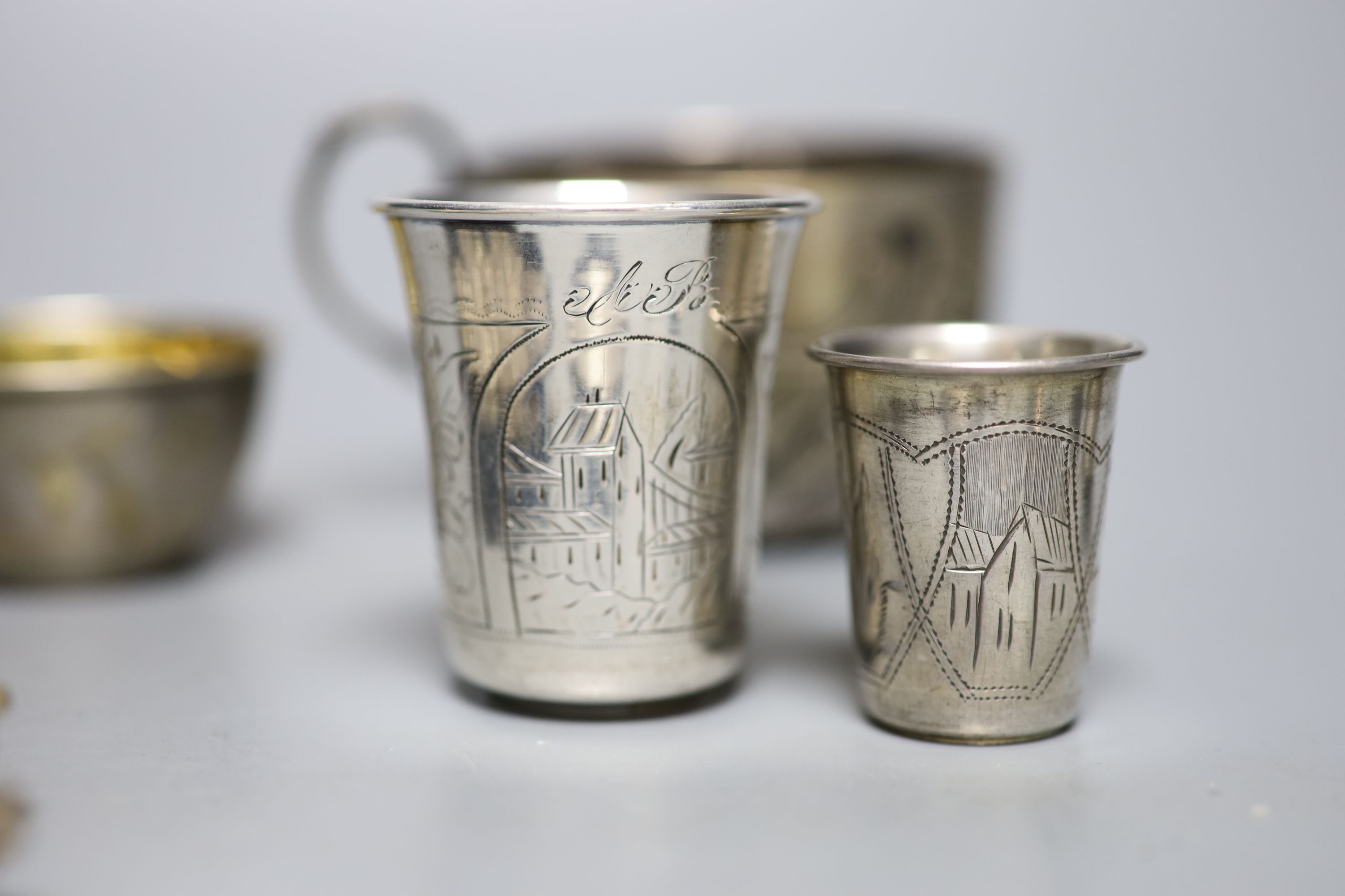A small group of late 19th/early 20th century Russian 84 zolotnik items